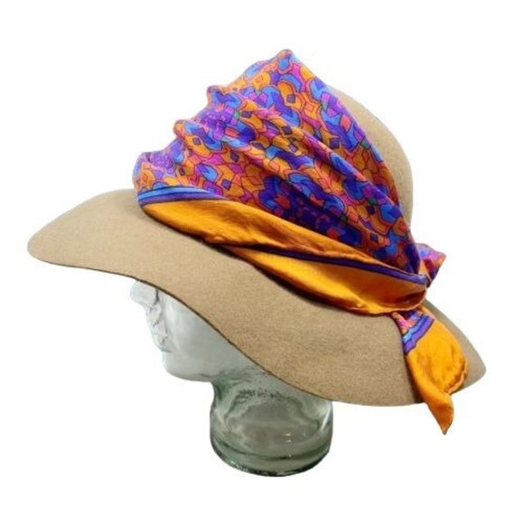 Custom Brown Wool Wide Brim Hat OS main image 4
